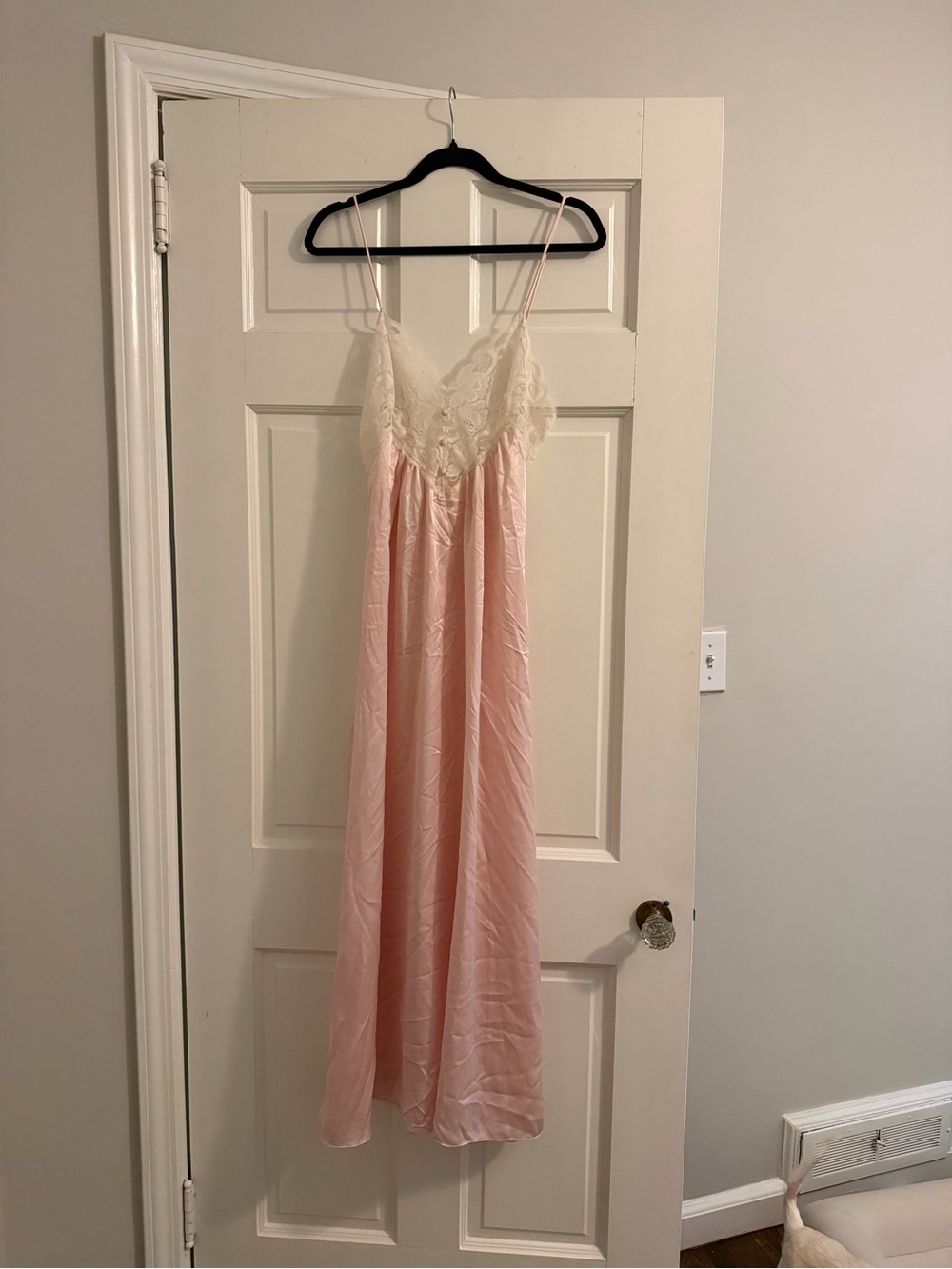 Women's Pink Lace-Trim Slip Dress